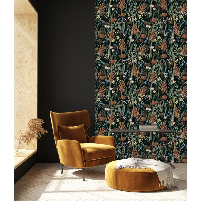 Modish Botanical Plants Wallpaper Fashionable