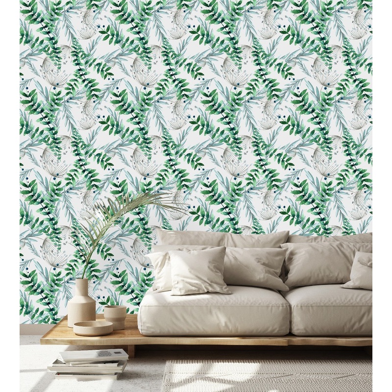 Modish Green Plants Wallpaper High-Quality