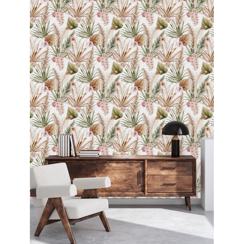 Modish Long Leaves Wallpaper Vogue
