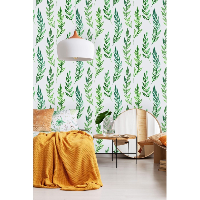 Pattern with Fern Leaves Wallpaper