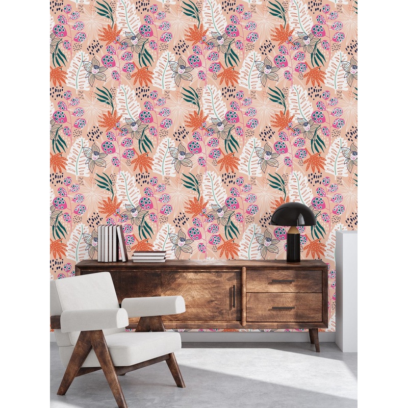 Stylish Brightly Leaves Wallpaper Tasteful