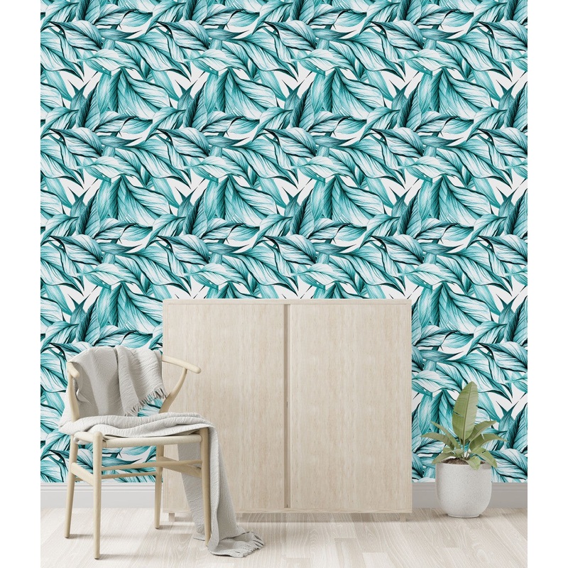 Voguish Hand Drawn Leaves Wallpaper Tasteful High-Quality