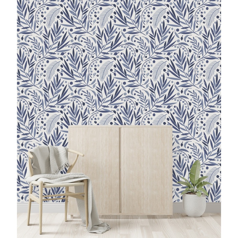 Voguish Purple Leaves and Berries Wallpaper Smart