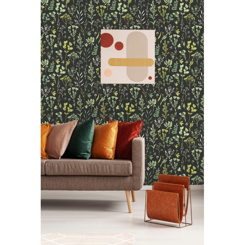 Dark Green Herbs Wallpaper