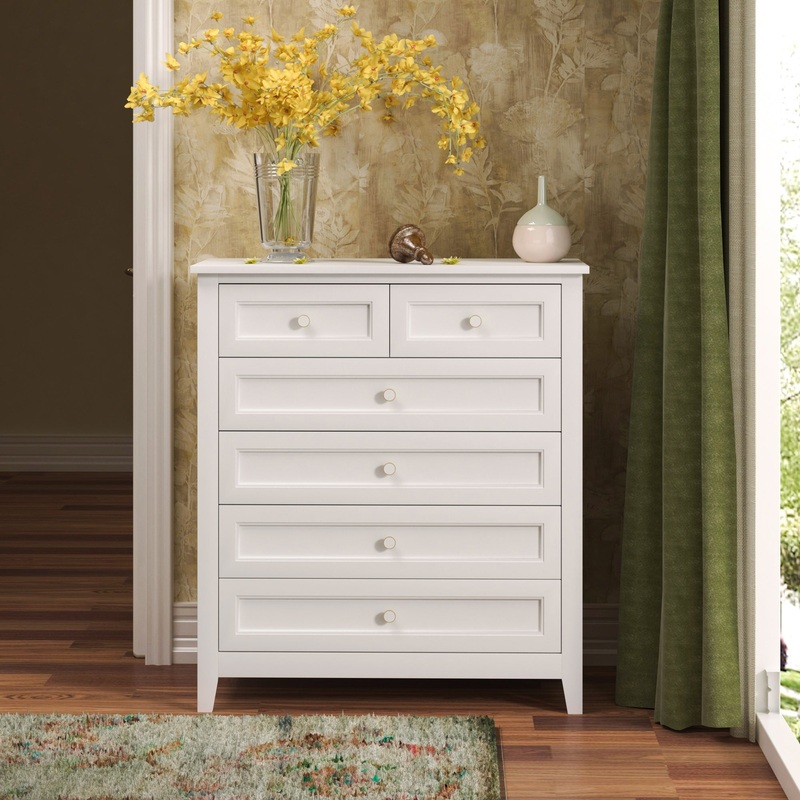 DRAWER DRESSER CABINET BAR CABINET, storge cabinet, lockers, Retro round handle, can be placed in the living room, bedroom, dining room, Antique white