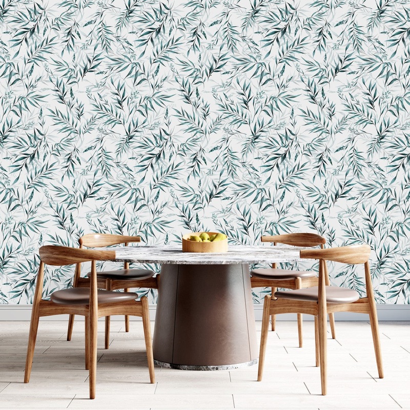 Elegant Leaves Pattern Wallpaper Chic
