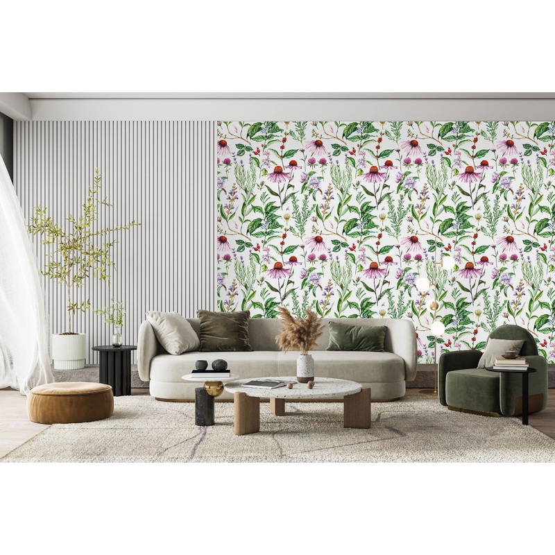 Fashionable Botanical Pattern Wallpaper Fashionable
