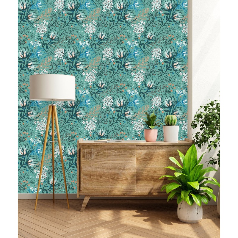 Fashionable Herbal Wallpaper Chic