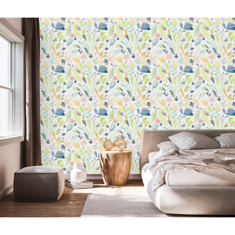 Fashionable Watercolored Leaves Wallpaper Tasteful
