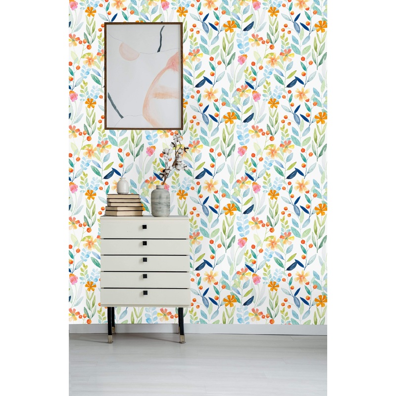Floral Botanical Pattern Wallpaper