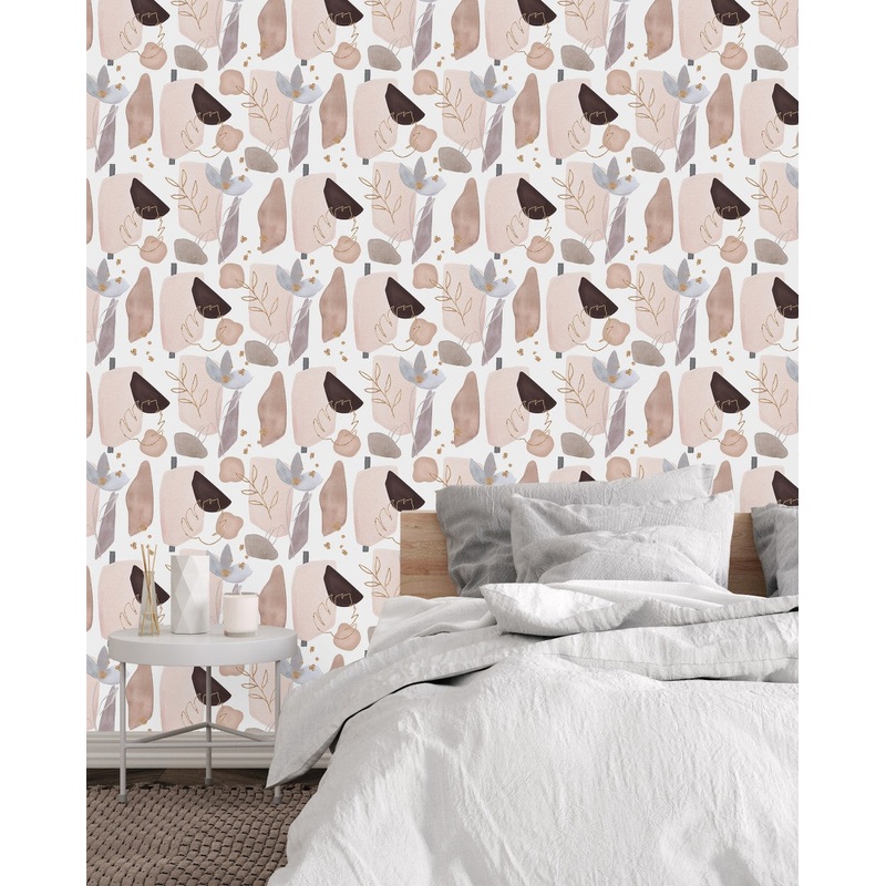 Gold Contour Leaves Wallpaper