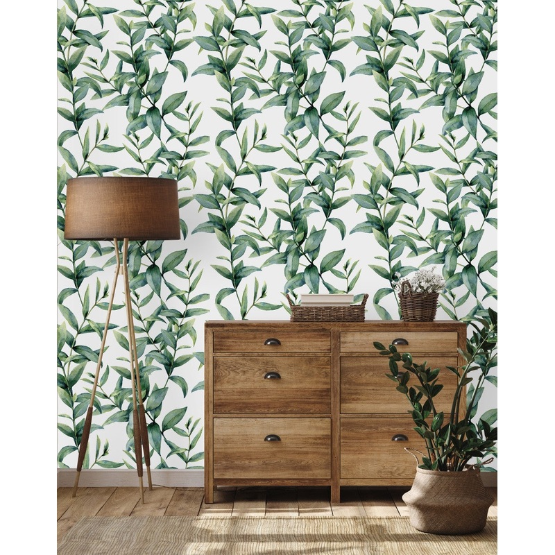 Green Twigs with Leaves Wallpaper
