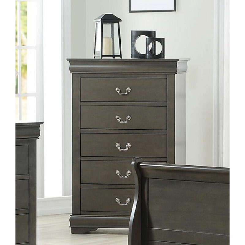 Louis Philippe Chest in Dark Gray
