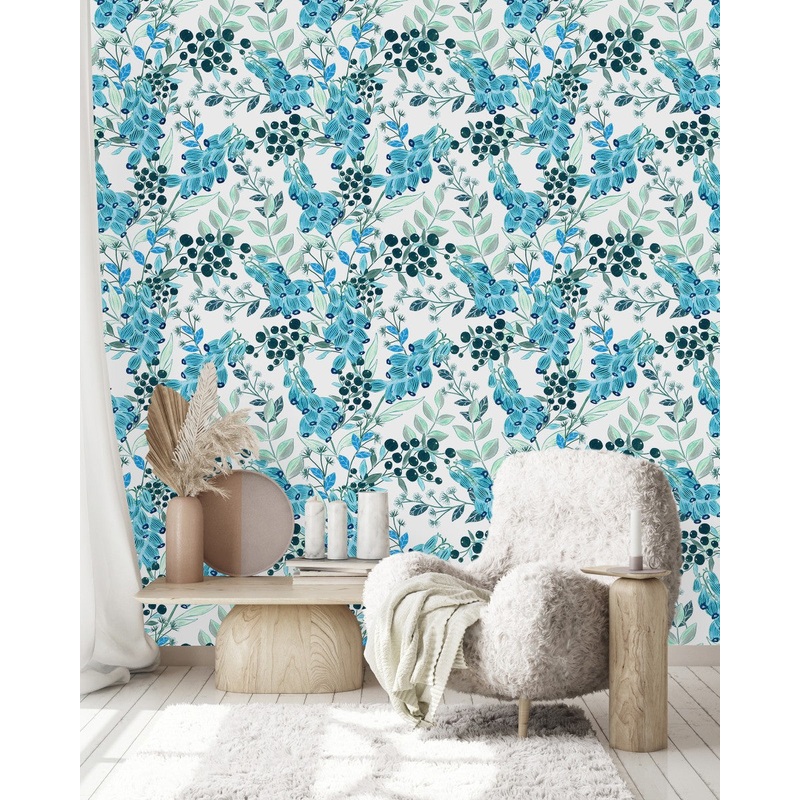 Modish Blue Berries Wallpaper Smart