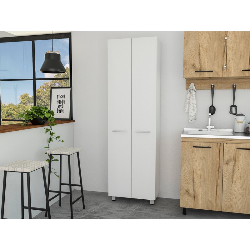 Nalani Rectangle Pantry Cabinet White