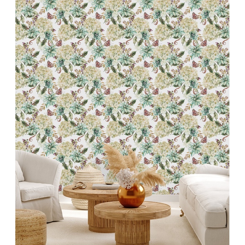 Plants and Butterflies Wallpaper