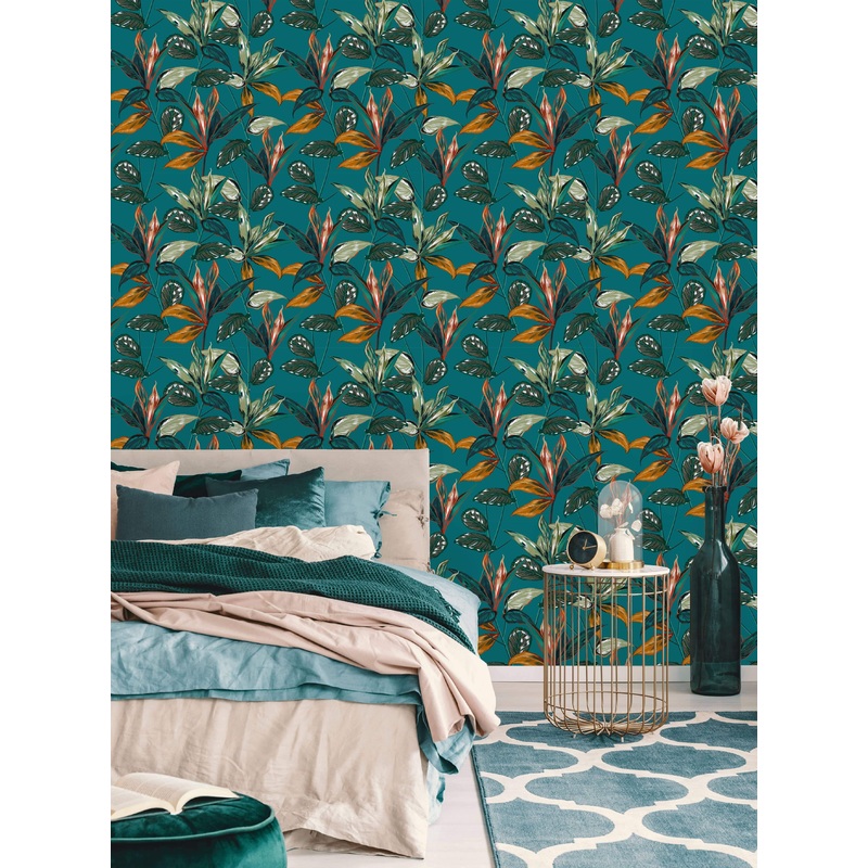 Retro Tropical Forest Wallpaper