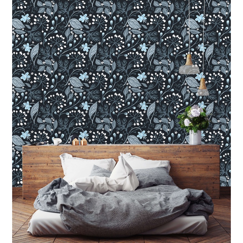 Stylish Flowers and Berries Wallpaper Smart