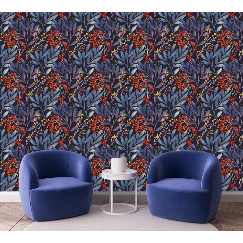 Stylish Red Berries Wallpaper Chic