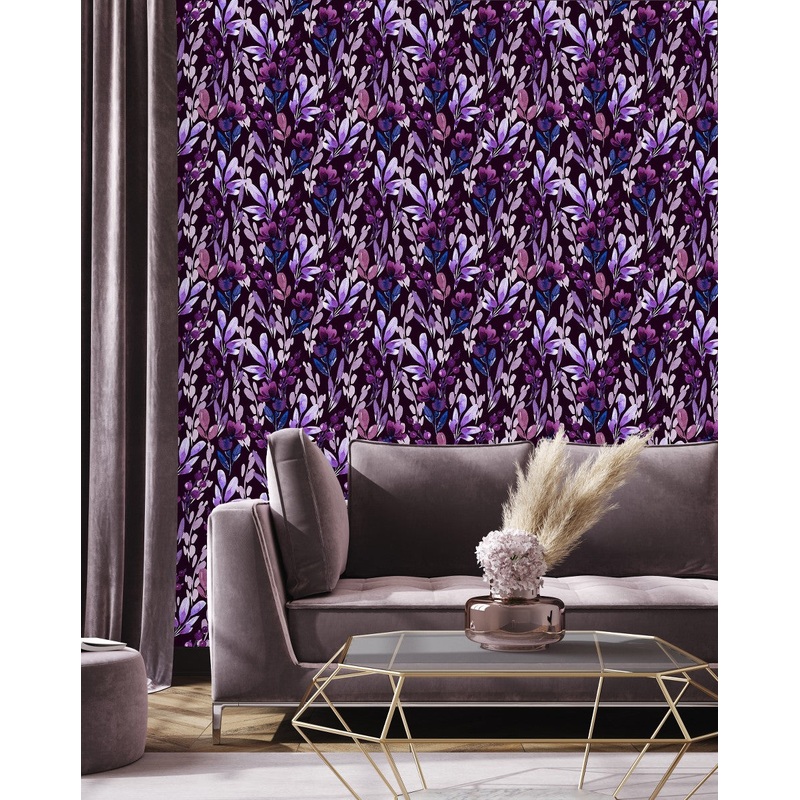Voguish Purple Leaves Wallpaper Vogue