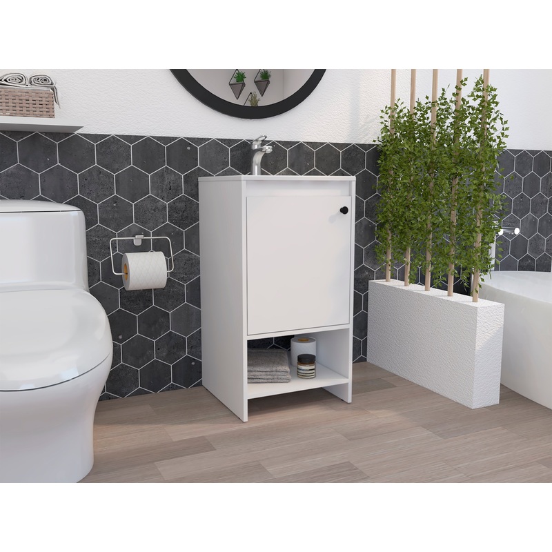 Westbury 1-Shelf Freestanding Vanity Cabinet White