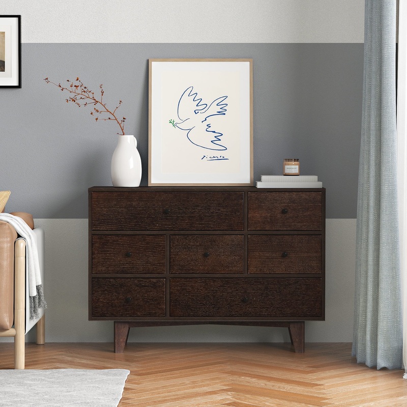 DRESSER CABINET BAR CABINET storge cabinet lockers Real Wood spray paint Retro round handle can be placed in the living room bedroom dining room color auburn