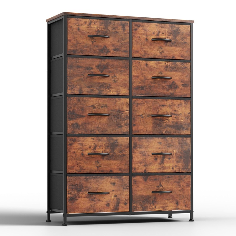 Dresser for Bedroom Storage Drawers, Fabric Storage Tower with 12 Drawers Sturdy Metal Frame