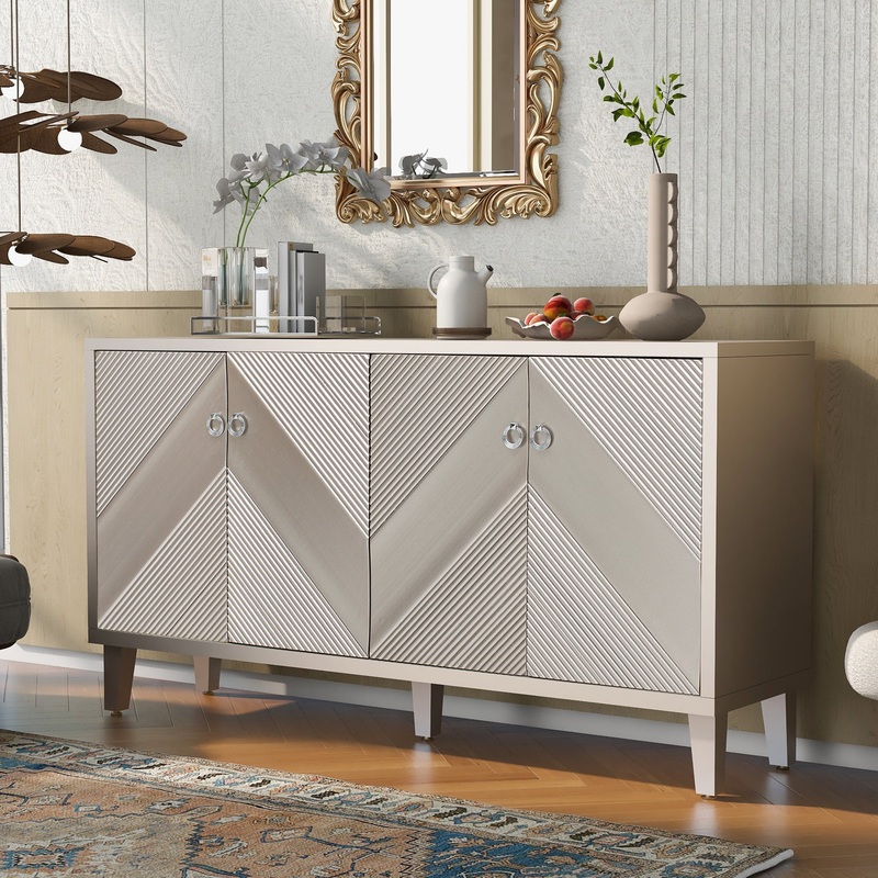 Light Luxury Style Cabinet with Fraxinus Mandschuric Solid Wood Veneer, Adjustable, Suitable for Use in the Living room, Study, and Hallway.