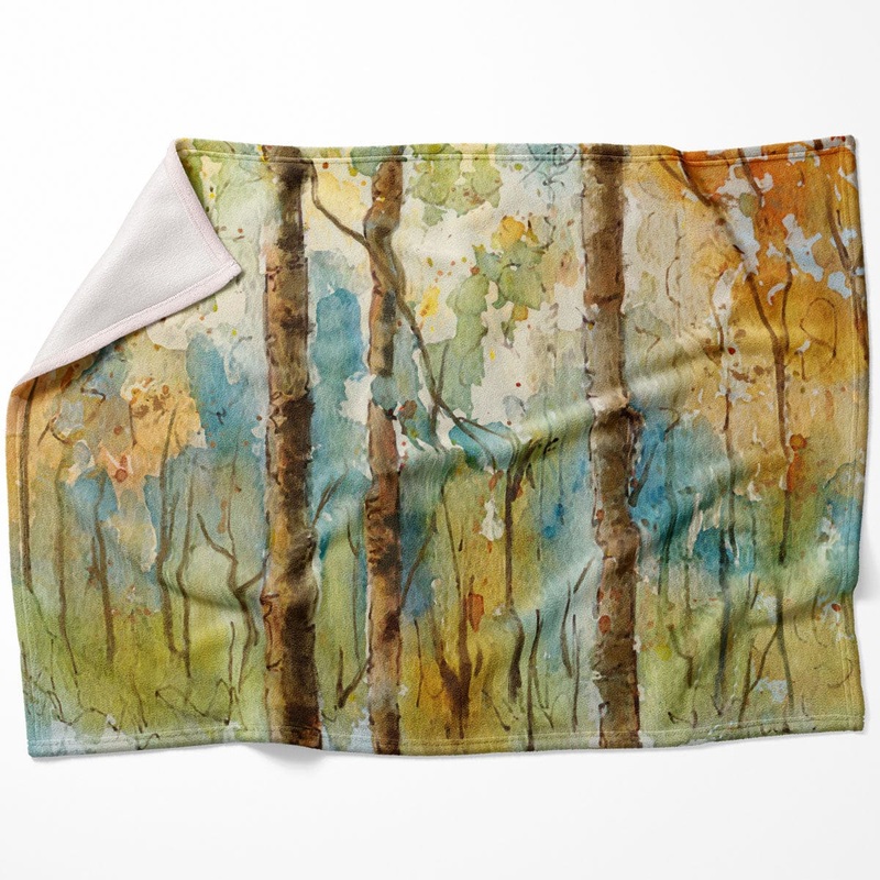 Watercolor Forest Blanket
