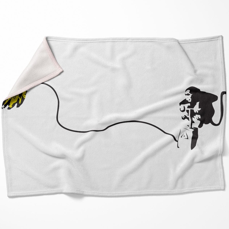 Banksy Monkey Banana Bomb Blanket