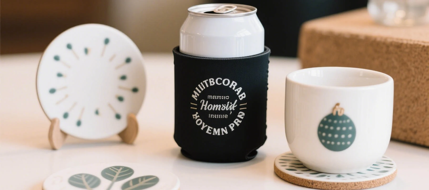 Custom Drinkware & Home Decor | Coasters, Can Sleeves & Ceramic Ornaments